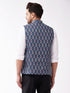 Vastramay Men's Multicolor -Base-Grey Cotton Blend Nehru Jacket